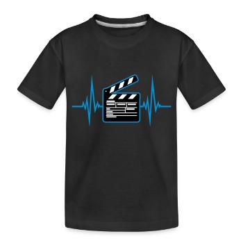 Herzschlag Kino Filmklappe Regie - Kids' Premium Organic T-Shirt - black - Front