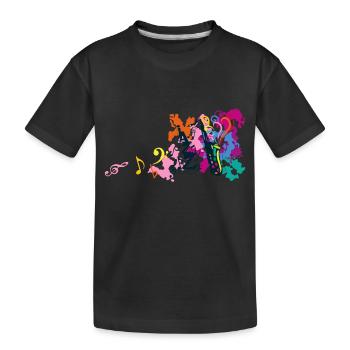 saxophone musique note cle sol fantaisie - T-shirt bio Premium Enfant - noir - Devant
