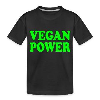 Vegan power - Kids' Premium Organic T-Shirt - black - Front
