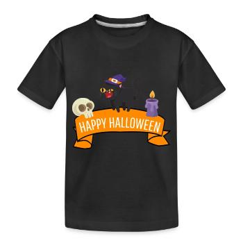 Creepy Cat Costume Gift Happy Halloween - Kids' Premium Organic T-Shirt - black - Front