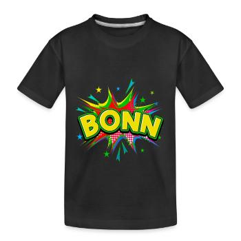 Bonn Allemagne Ville Pop Art Bande dessinée - T-shirt bio Premium Enfant - noir - Devant