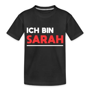 Sarah Name Spruch für stolze Sarahs - Kinder Premium Bio T-Shirt - Schwarz - Vorne