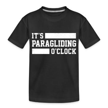 It's Paragliding O' Clock Paraglider Skydiving Par - Kinder Premium Bio T-Shirt - Schwarz - Vorne