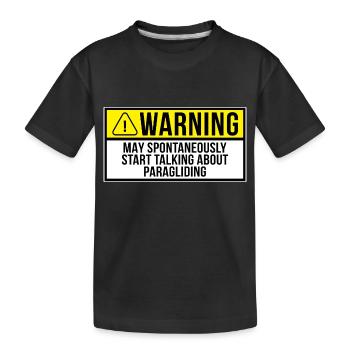 Warning May Spontaneously Start Talking About Para - Kinder Premium Bio T-Shirt - Schwarz - Vorne