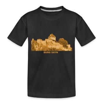 Sayn Burg Ruine Bendorf Rhein Rheinland-Pfalz - Kinder Premium Bio T-Shirt - Schwarz - Vorne