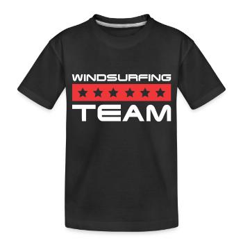 Windsurfing Crew - Kinder Premium Bio T-Shirt - Schwarz - Vorne