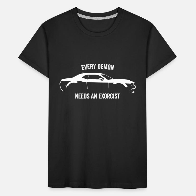 CHALLENGER DÄMON SLOGAN Kinder Premium Bio T-Shirt