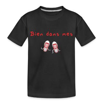 T-shirt humour Bien dans mes baskets - T-shirt bio Premium Enfant - noir - Devant