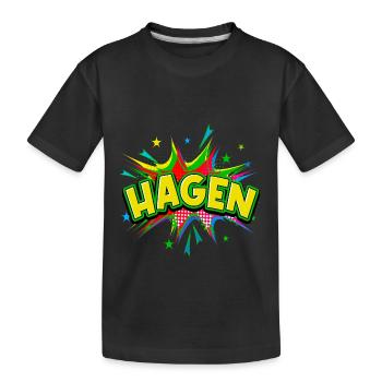 Hagen Allemagne Ville Pop Art Bande dessinée - T-shirt bio Premium Enfant - noir - Devant