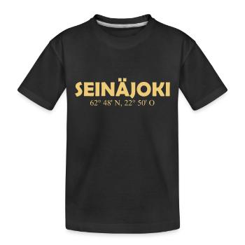 Seinäjoki - Finlande - Coordonnées - Longitude - T-shirt bio Premium Enfant - noir - Devant