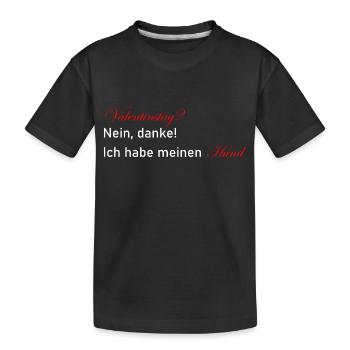 Valentinstag Hündchen Wau Geschenk Geschenkidee - Kinder Premium Bio T-Shirt - Schwarz - Vorne