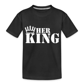 her king his queen couple white - Kinder Premium Bio T-Shirt - Schwarz - Vorne