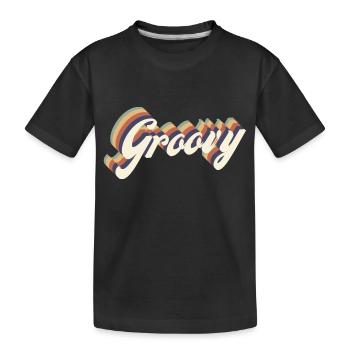 Vintage Groovy - Kids' Premium Organic T-Shirt - black - Front