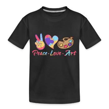 Peace Love Art Art Formation des professeurs d’art - T-shirt bio Premium Enfant - noir - Devant