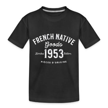 Französische einheimische Waren 1953 - Kinder Premium Bio T-Shirt - Schwarz - Vorne