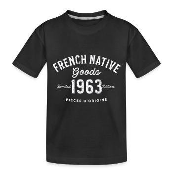 Französische einheimische Waren 1963 - Kinder Premium Bio T-Shirt - Schwarz - Vorne