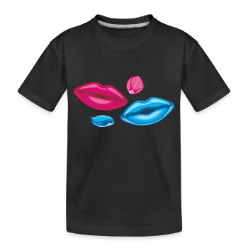 Lèvres et pétales - T-shirt bio Premium Enfant - noir - Devant
