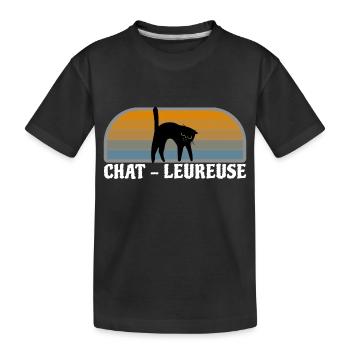 Chat noir , chat-leureuse. - T-shirt bio Premium Enfant - noir - Devant