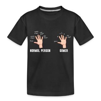Gamer Hand - Gaming Love - Kinder Premium Bio T-Shirt - Schwarz - Vorne