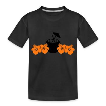 Hibiscus Kokus - Kids' Premium Organic T-Shirt - black - Front