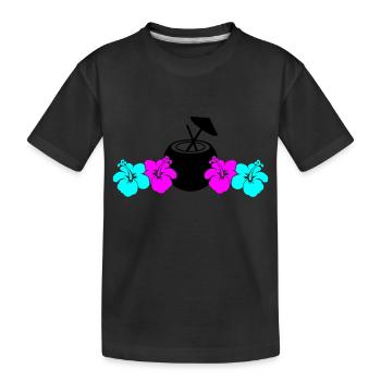 Hibiscus Kokus - Kids' Premium Organic T-Shirt - black - Front