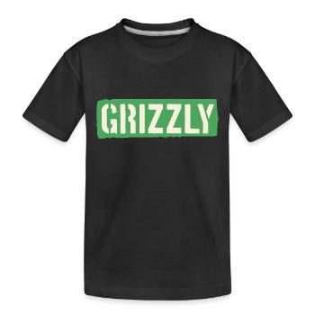 Grizzly Bear Slogan - Kids' Premium Organic T-Shirt - black - Front