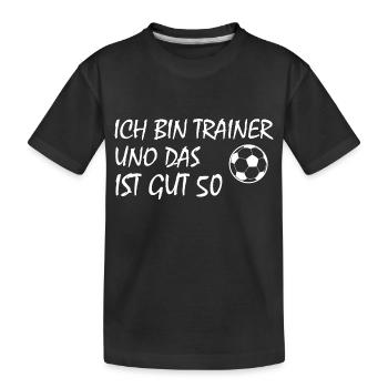 Fußball Soccer - Kinder Premium Bio T-Shirt - Schwarz - Vorne