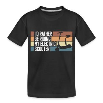 Rollerfahrer E-Roller Hybrid - Kinder Premium Bio T-Shirt - Schwarz - Vorne