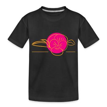 Flower Blume Pflanze - Kinder Premium Bio T-Shirt - Schwarz - Vorne