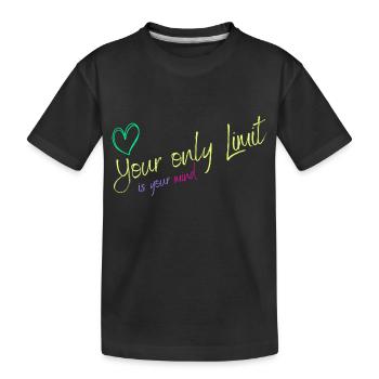 Motivation - ohne Grenzen / keine Limits - Kinder Premium Bio T-Shirt - Schwarz - Vorne