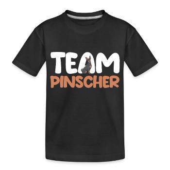 Hund Pinscher - Kinder Premium Bio T-Shirt - Schwarz - Vorne