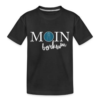 Moin Borkum - Kinder Premium Bio T-Shirt - Schwarz - Vorne