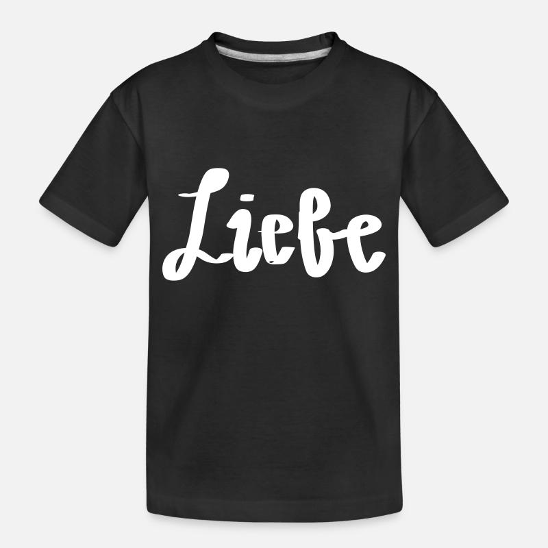 liebe - Kinder Premium Bio T-Shirt - Schwarz