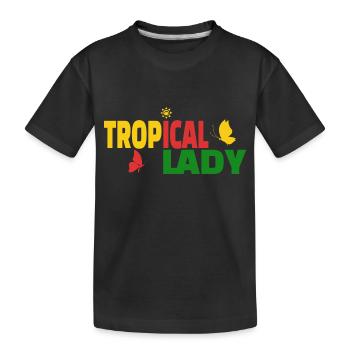 Tropical lady - Kids' Premium Organic T-Shirt - black - Front