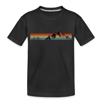 Montagne et vélo - T-shirt bio Premium Enfant - noir - Devant