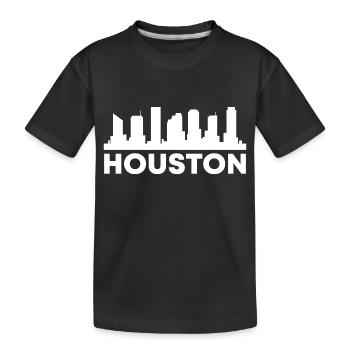 Houston skyline design for proud Houston residents - Kids' Premium Organic T-Shirt - black - Front