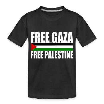 Free gaza free palestine - Kids' Premium Organic T-Shirt - black - Front