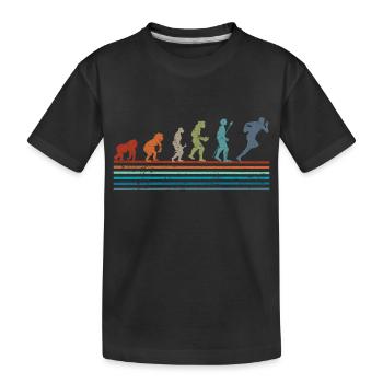 Vintage Rugby Retro Evolution - Kinder Premium Bio T-Shirt - Schwarz - Vorne