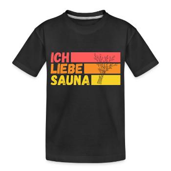 Wellness Saunagänger Saunieren Saunierer Sauna - Kinder Premium Bio T-Shirt - Schwarz - Vorne