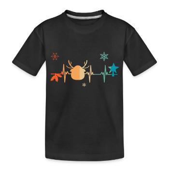 Herzschlag Weihnachten - Kinder Premium Bio T-Shirt - Schwarz - Vorne