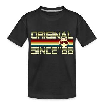Seit 86 - Kinder Premium Bio T-Shirt - Schwarz - Vorne