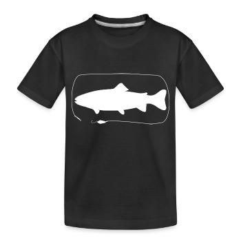 Trout with Spoon - Kids' Premium Organic T-Shirt - black - Front