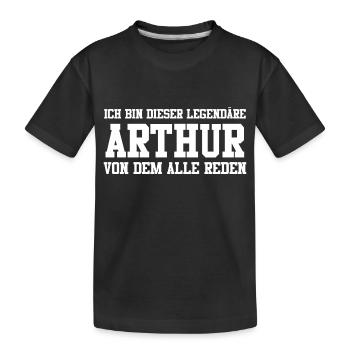 Arthur Name Design - Kinder Premium Bio T-Shirt - Schwarz - Vorne
