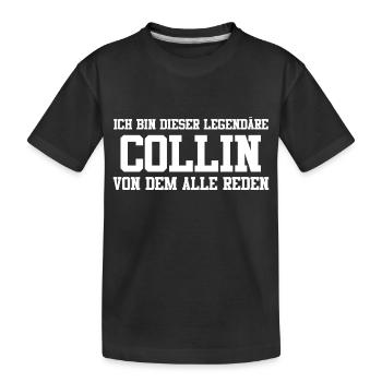 Collin Name Design - Kinder Premium Bio T-Shirt - Schwarz - Vorne