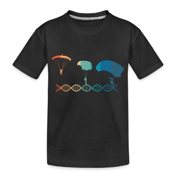 Fallschirme sind Teil meiner DNA - Kinder Premium Bio T-Shirt - Schwarz - Vorne
