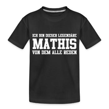 Mathis Name Design - Kinder Premium Bio T-Shirt - Schwarz - Vorne