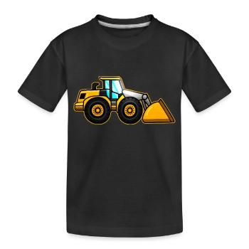 Chargeuse sur pneus jaune - T-shirt bio Premium Enfant - noir - Devant