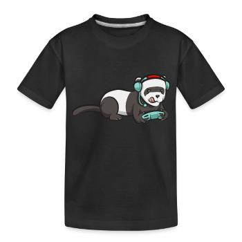 Furet, propriétaire de furet - T-shirt bio Premium Enfant - noir - Devant