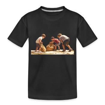 Permettre aux enfants d’avoir une enfance insouciante - T-shirt bio Premium Enfant - noir - Devant