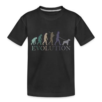 DIE EVOLUTION DES SCHNAUZERS - Kinder Premium Bio T-Shirt - Schwarz - Vorne